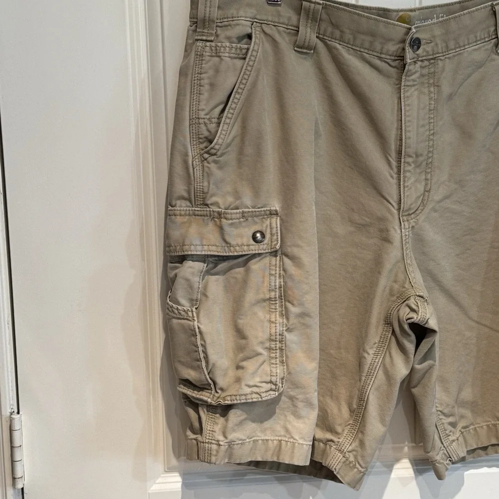 Carhartt Cargo Shorts Mens 42 Relaxed Fit Khaki Work Utility‎ Pocket Casual